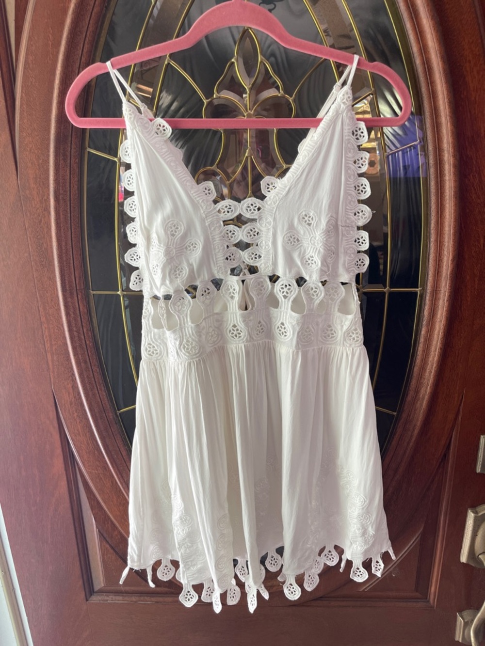 Honey Punch White Eyelet Lace Mini Dress